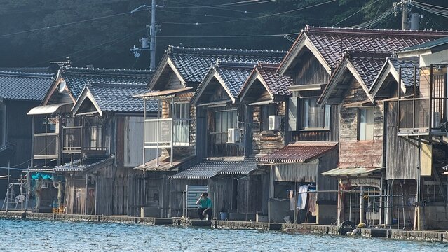Traditional Funaya boathouse village