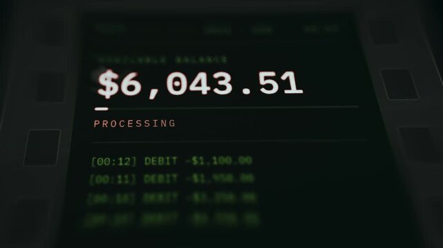 Screen indicates a 0 USD balance after multiple debit transactions