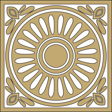 Vector square Assyrian gold and black ornament. Rectangle, border, frame of Mesopatamia. Pattern of the ancient East.
