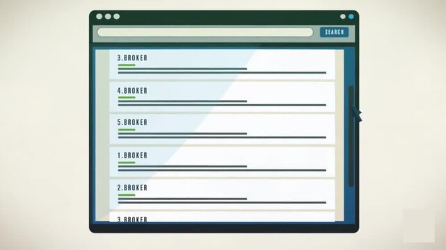 2D Animated Digital Mockup of a Web Browser or Tablet Device Screen with Checklist Form Layout User Interface, Corporate Tech