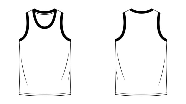 Athletic tank top (sleeveless gym singlet) template vector illustration