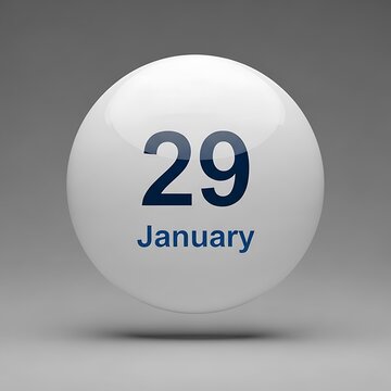 Minimalist calendar icon showing date 29 january