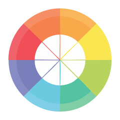 Fototapeta premium Color Wheel with Segments of Different Hues