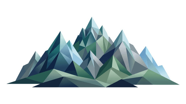 Geometric abstract mountain landscape with polygonal peaks