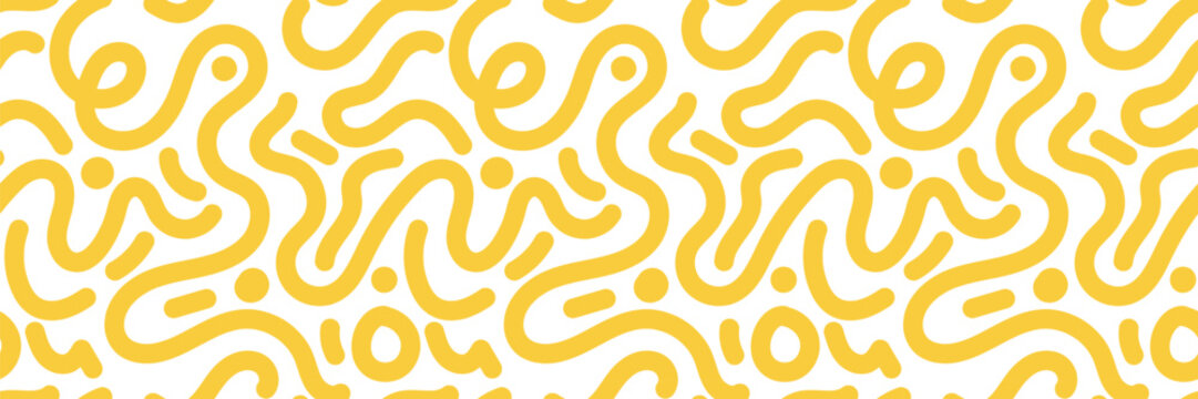 Pattern italian background and food ramen shape with line spaghetti meal. Texture pasta yellow and seamless abstract creative with round geometric modern. Kitchen pattern wide and banner food.