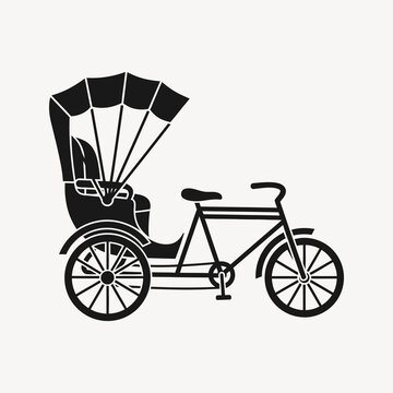 Traditional rickshaw bicycle transport design.