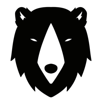  silhouette of a head bear vector illustration