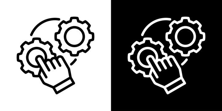 Execute Icon Of Line Black And White Style Vector Illustrationn