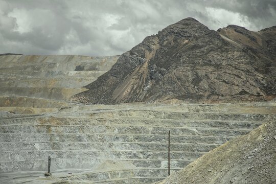 Open-cast mine of the Chinese consortium Minera Chinalco Per&uacute;, Ticlio, Peru