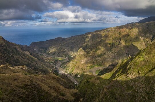 Road through rocky landscape. San Antao. Cabo Verde. Africa