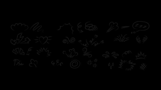 White Hand Drawn Doodle Elements Set, Decorative Sketch Symbols Collection, Playful Scribble Vector Bundle
