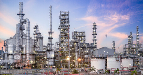 Oil and Gas Industrial zone,The equipment of oil refining,Close-up of industrial pipelines of an oil-refinery plant,Detail of oil pipeline with valves in large oil refinery. © Rangsarit