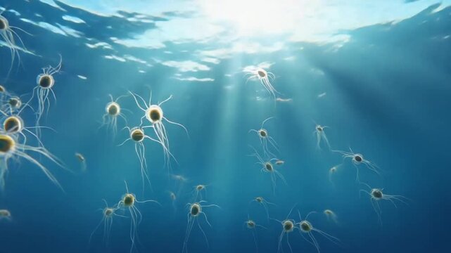 Plankton in the ocean.