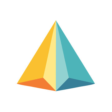 Colorful Triangular Pyramid Vector Icon
