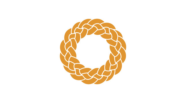 A circular braided bread wreath illustration on a white background.
