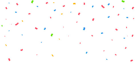 Fototapeta premium Sparse colorful celebration confetti overlay on transparent background. Minimalist party decor PNG