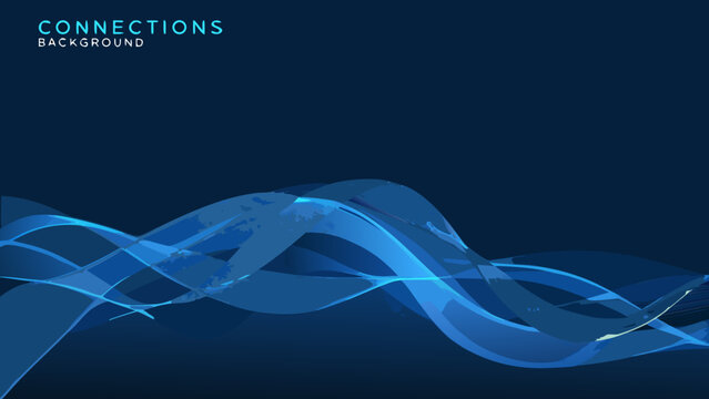 Abstract blue wave pattern with layered curves and gradients a flowing vector background aquamarine azure cerulean curve cyan