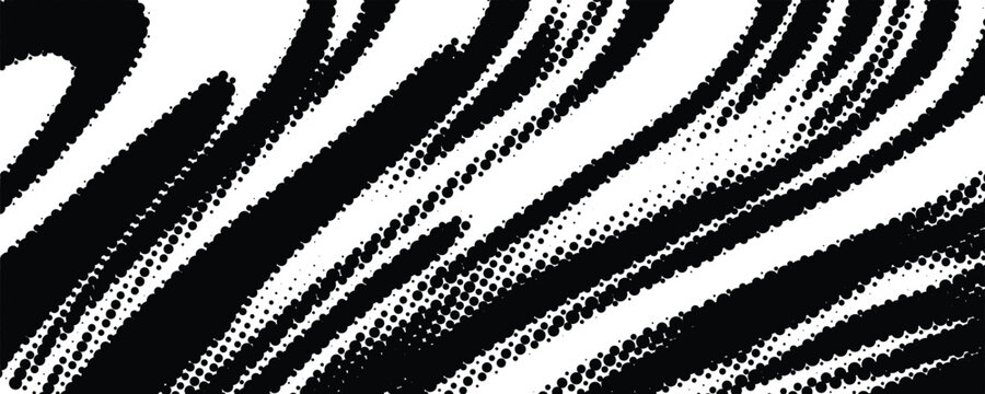 Futuristic digital wave with dots. Dark cyberspace. Abstract music background. Big data visualisation with particle flow. 3d rendering.