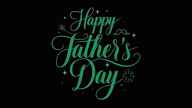 Happy Fathers Day Elegant Calligraphy Animation Social Media Poster Template PSD