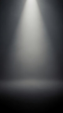 Empty Dark Studio Background with Spotlight for Product Presentation or Stage Design