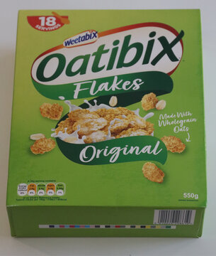 Norwich, England: June 14 2026: purchased consumer goods photographed at home Oatibix flakes box