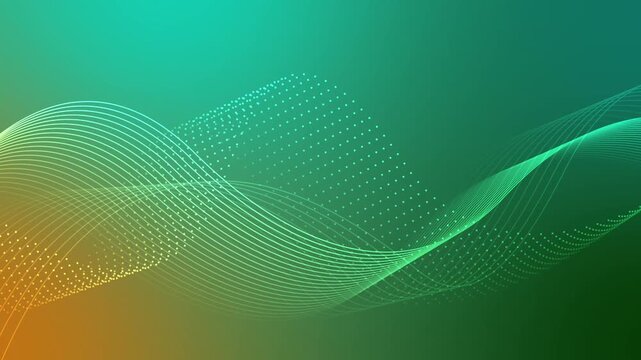 Abstract gradient background with flowing dotted and curved lines creating a dynamic wave pattern animation