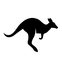 silhouette of a kangaroo vector Icon illustration