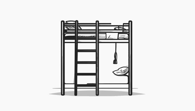 Black metal bunk bed frame.