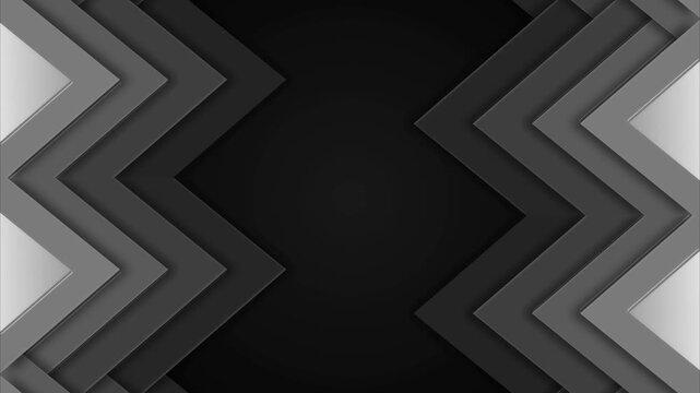 Abstract layered chevron pattern forming mirrored arrows geometric modern background animation
