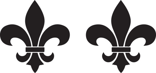 Two black fleur de lis symbols on a simple design Vector, illustration © MostTanzila