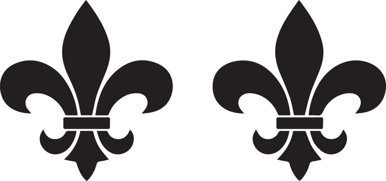 Two black fleur de lis symbols on a simple design Vector, illustration
