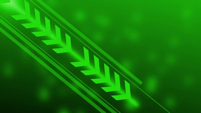 Diagonal neon arrow pattern on deep gradient background animation, futuristic abstract tech design with glowing chevrons and motion feel