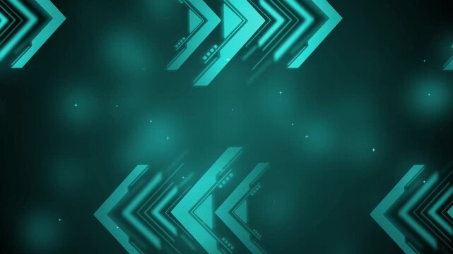 Abstract tech background with chevron arrows on dark gradient animation