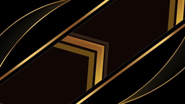 Luxurious background with diagonal accents and curved lines animation, art deco-inspired geometric shapes