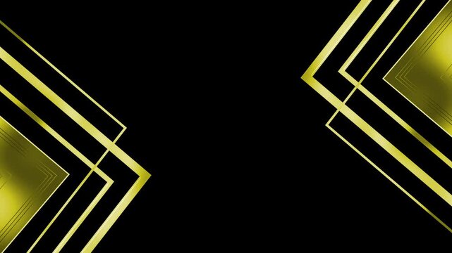 Luxurious background with symmetrical geometric corner accents and metallic gradient animation