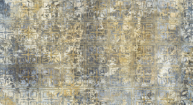 Distressed Gold and Grey Abstract Geometric Texture Background