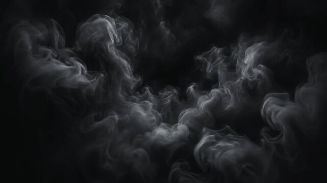 Dark Cinematic Black Smoke Flow Background with Volumetric Motion and Moody Atmosphere for YouTube Intro and Video Editing