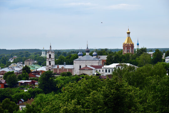 Ascension Cathedral Church of the Dormition of the Blessed Virgin Mary view. Beautiful russian cityscape. Kasimov, Russia