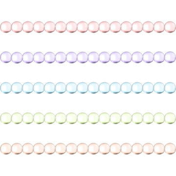 Set of multicolored pearls, beads jewellery, vector illustration.