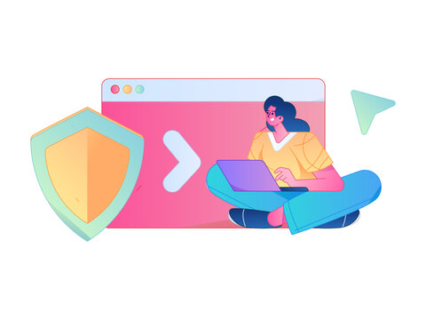 Programming teaching development flat character vector concept operation hand drawn illustration
