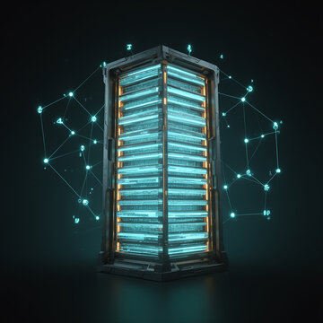 Futuristic Data Server with Neural Network Connections