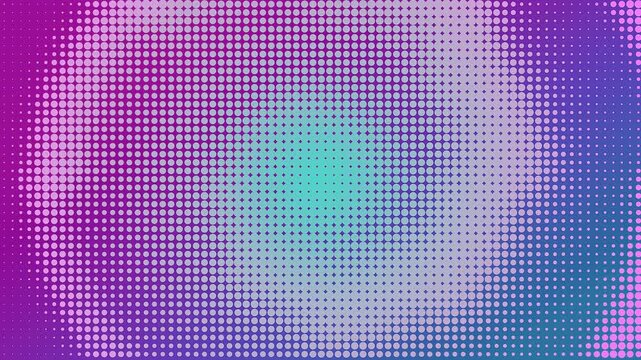Abstract digital motion background with colorful halftone dots pattern.