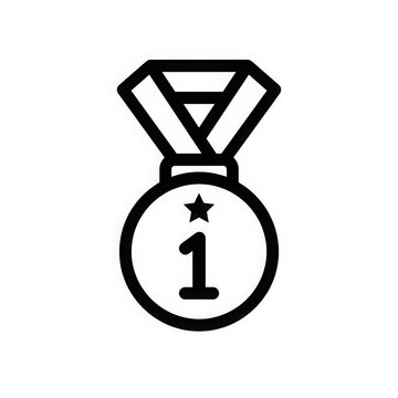 First place medal icon with star and number one