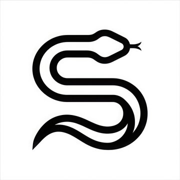 Snake shaped as letter s logo design minimalist reptile symbol