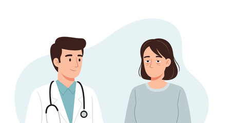 Obraz premium Doctor and patient consultation, healthcare, medical check-up, communication