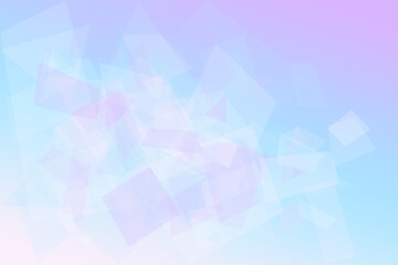 Fototapeta premium A cloudlike arrangement of translucent polygons drifts over a light blue and lavender wash, offering a soothing abstract backdrop for tech and lifestyle layouts.
