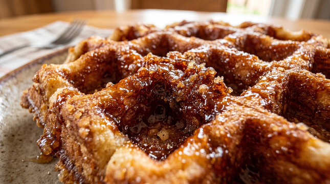 Liege waffles, in caramelized sugar 
