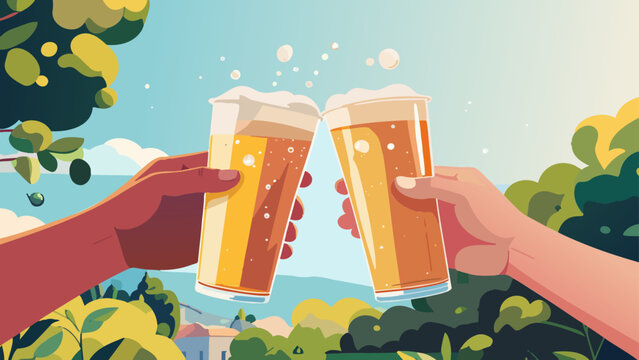 冷えたビールで乾杯_1920x1080px