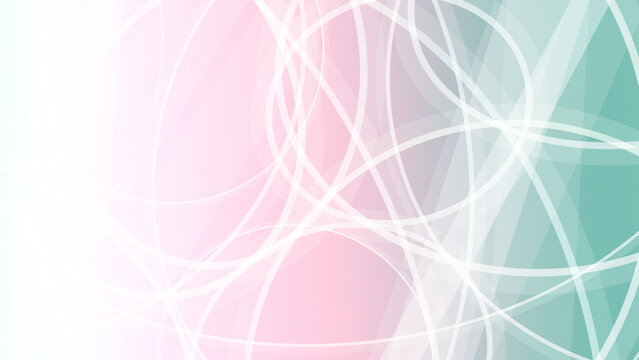 A dreamy blend of pink and aqua gradients is threaded with glowing circular loops, producing a hopeful, creative mood for lifestyle and tech marketing.