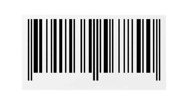 Black and white barcode on a transparent background
